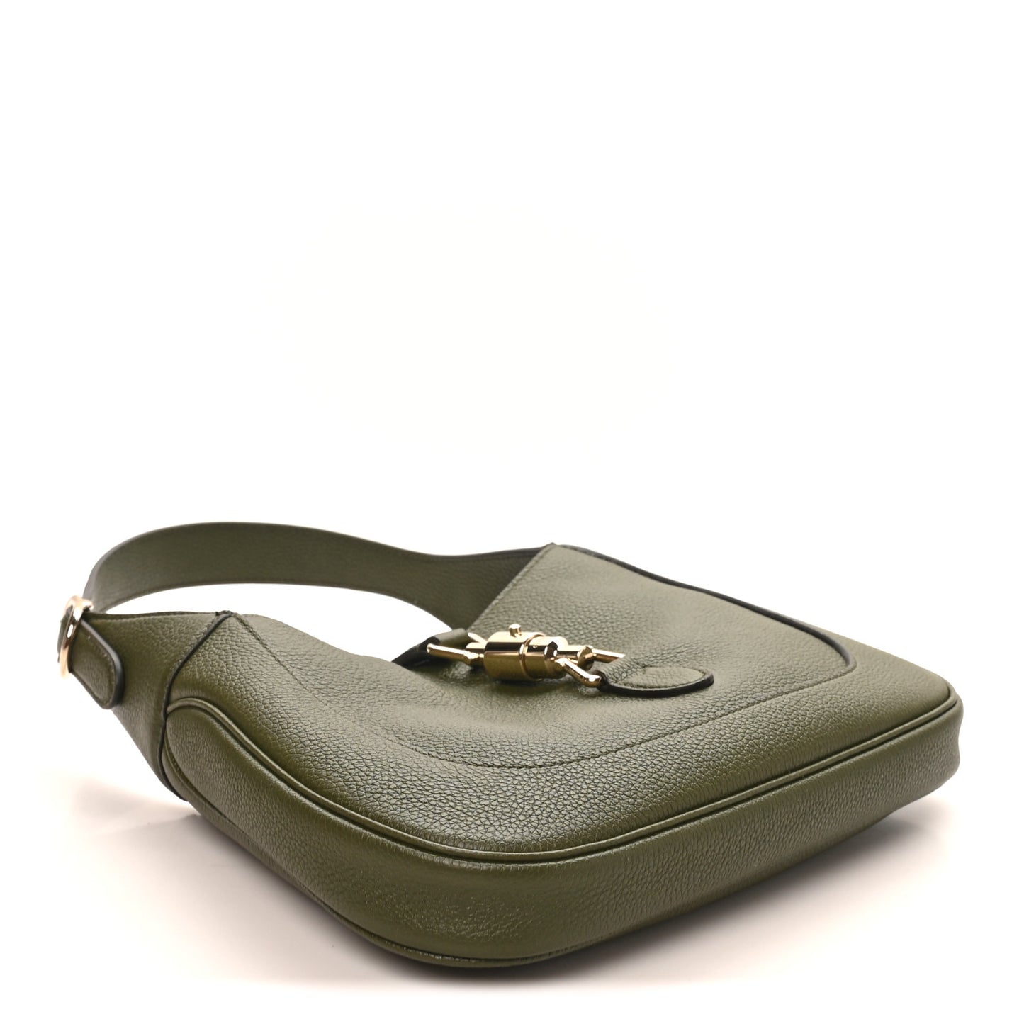 Grand Prix Calfskin Web Medium Jackie 1961 Hobo Dark Green
