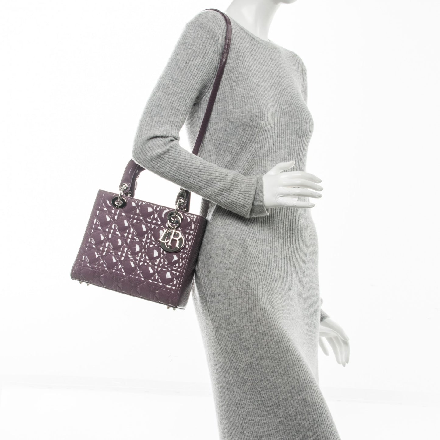 Patent Cannage Medium Lady Dior Purple