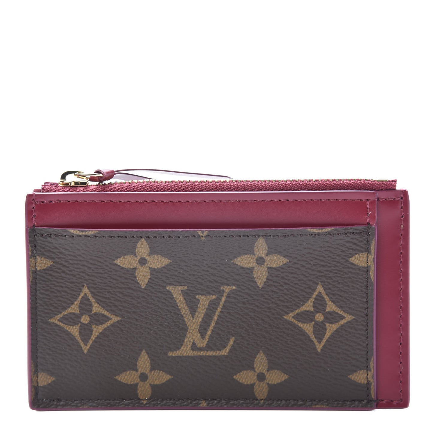 Monogram Zipped Card Holder Fuchsia