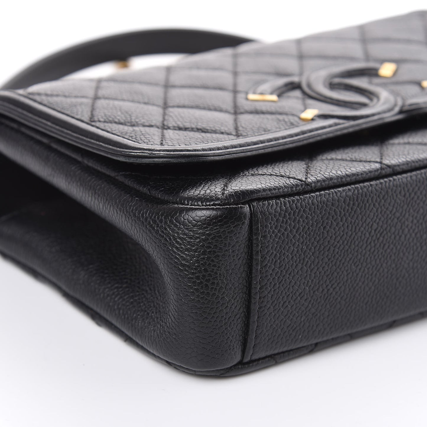 Caviar Quilted Small CC Filigree Flap Black