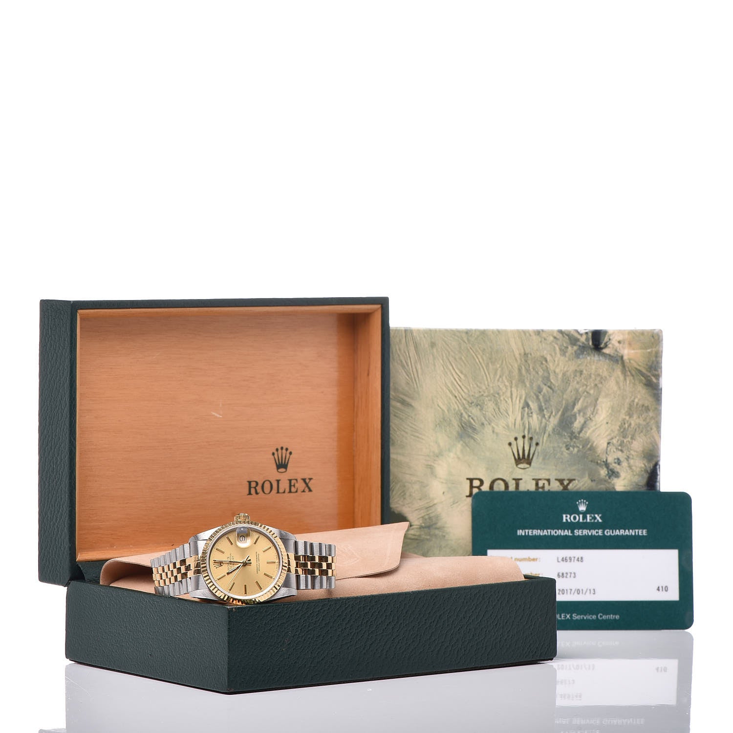 Rolex Stainless Steel 18K Yellow Gold 31mm Oyster Perpetual Datejust Watch Champagne 68273 7 of 7