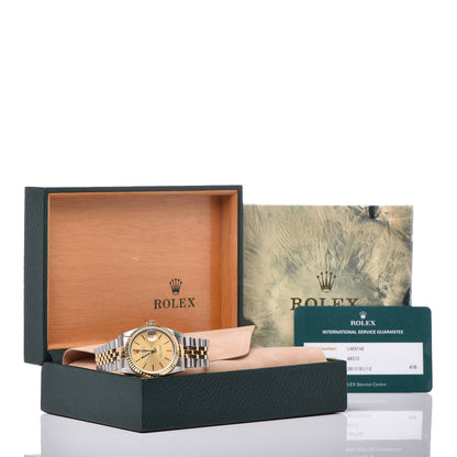 Rolex Stainless Steel 18K Yellow Gold 31mm Oyster Perpetual Datejust Watch Champagne 68273 7 of 7