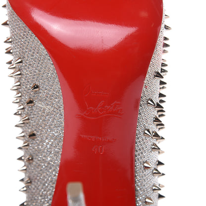 Christian Louboutin Glitter Studded Escarpic 100 Pumps 40 Colombe Metal 8 of 9