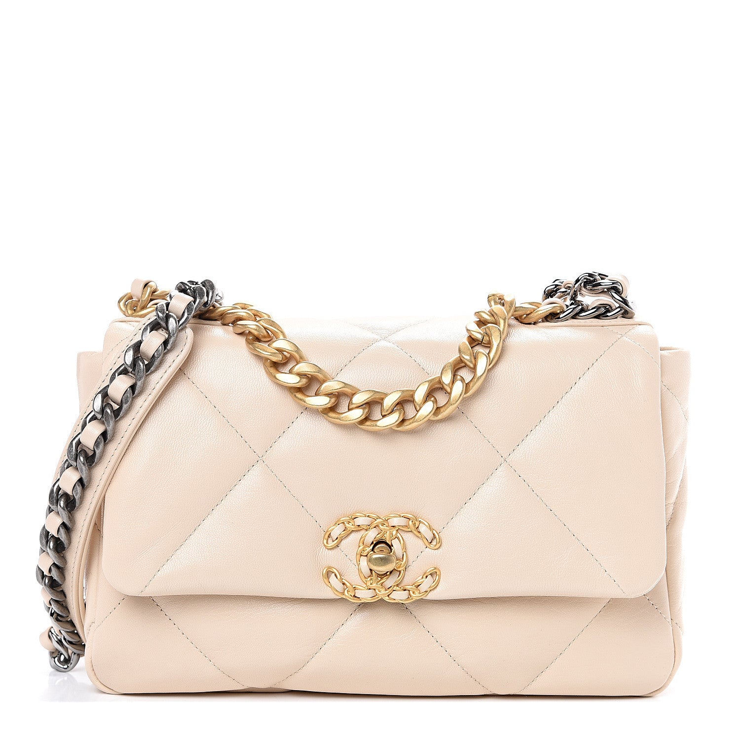 Chanel Goatskin Quilted Medium 19 Flap Beige 1 of 10