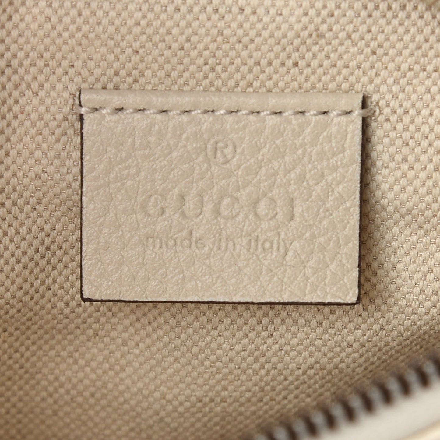 Grained Calfskin Small Logo Belt Bag White