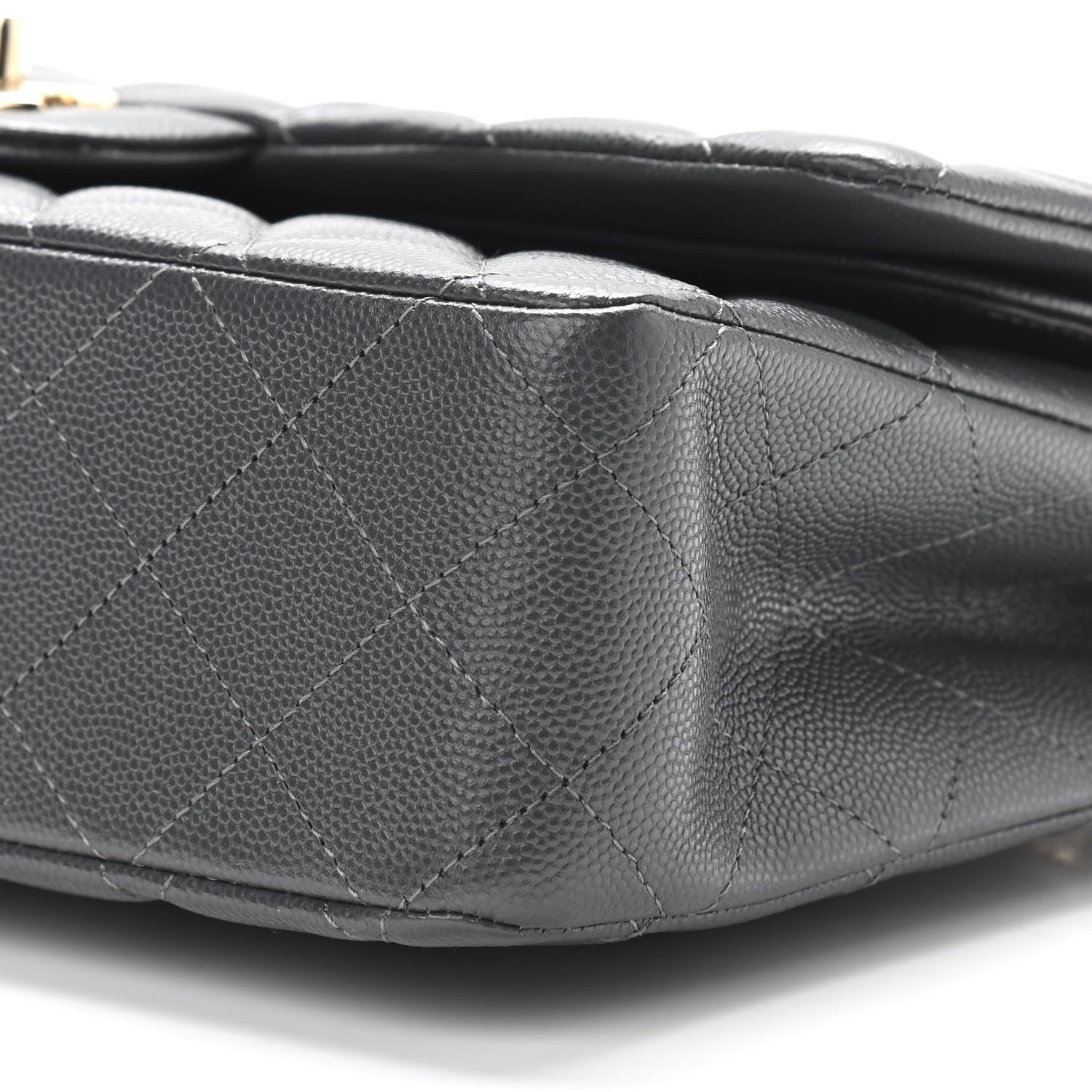 Chanel Caviar Quilted Medium Double Flap Dark Grey 5 of 10