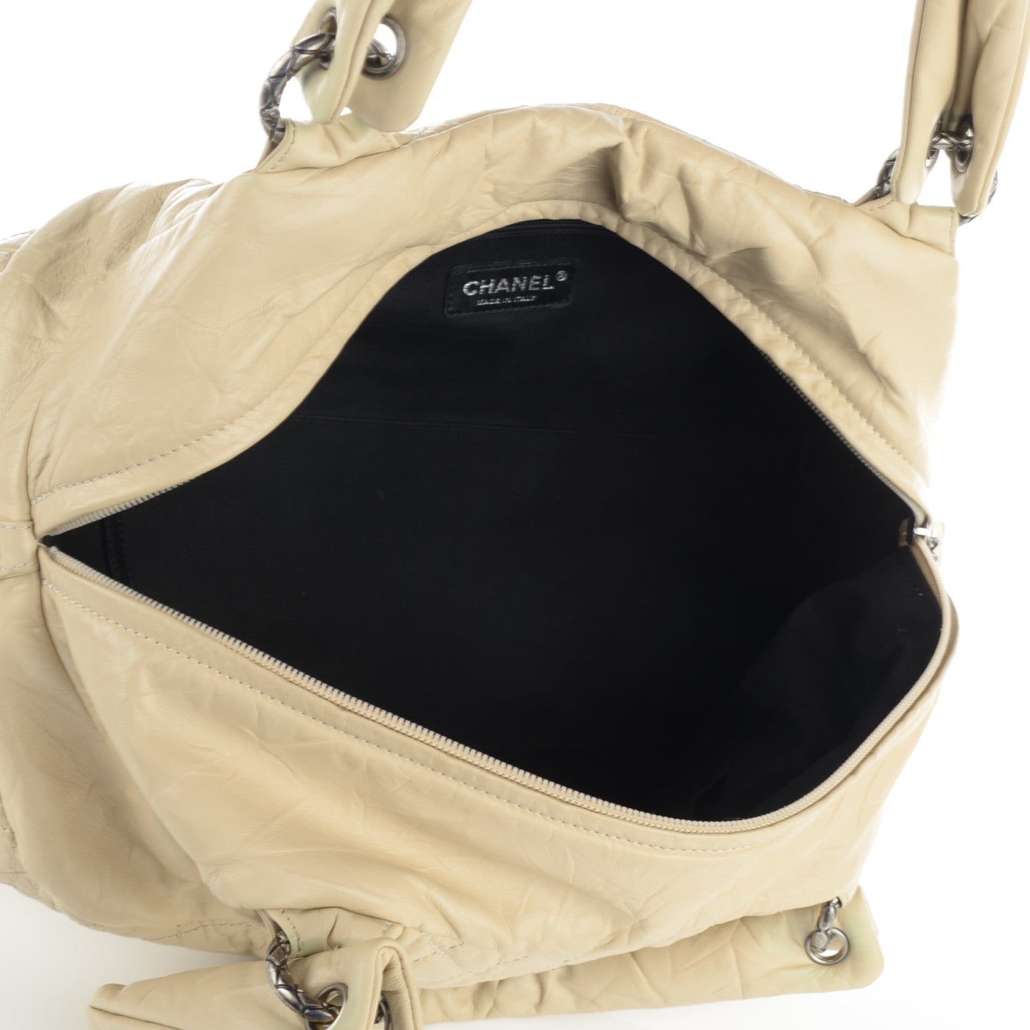 Chanel Aged Calfskin Quilted Coco Rider Bowling Bag Light Beige 5 of 7