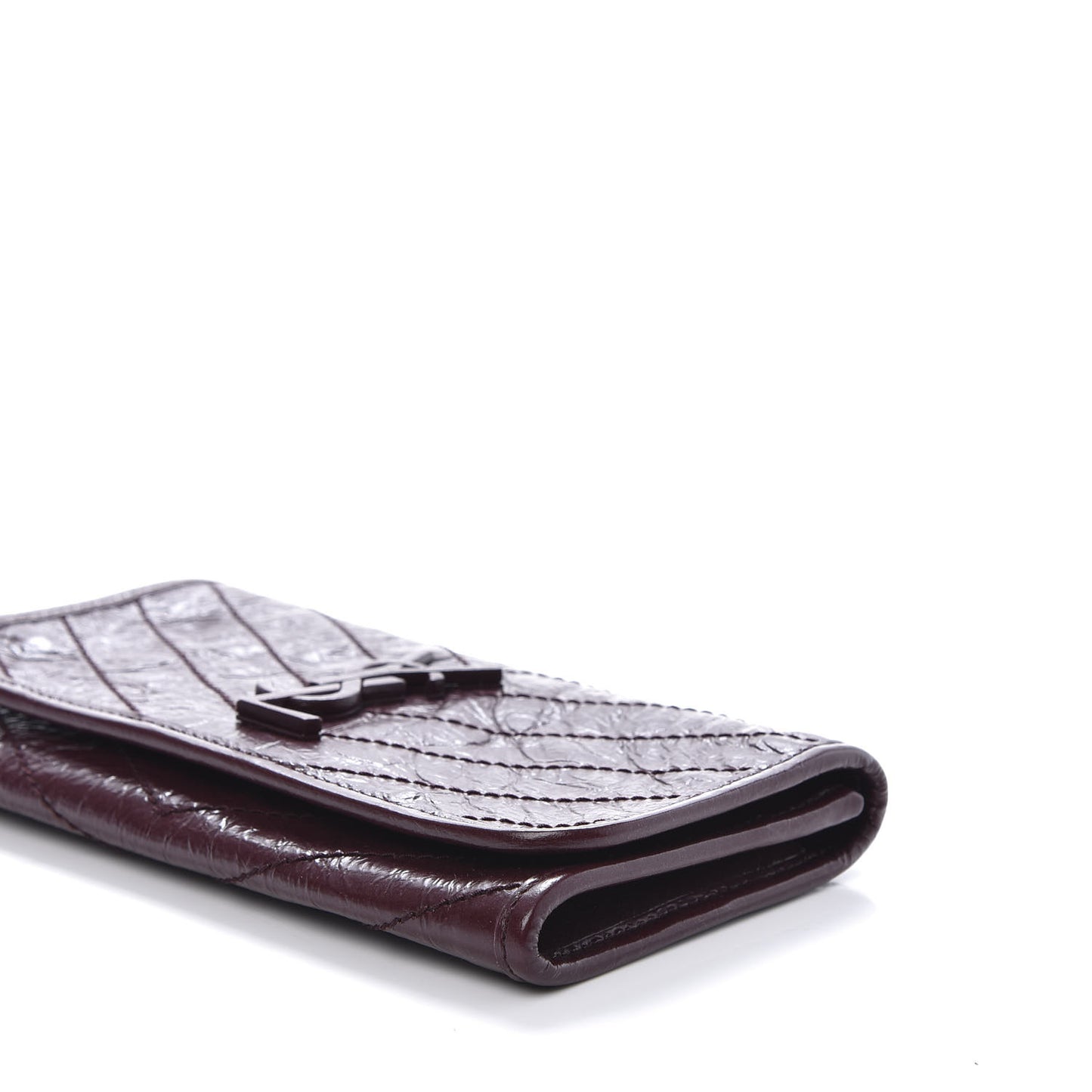 Crinkled Calfskin Matelasse Monogram Niki Wallet Rouge Legion