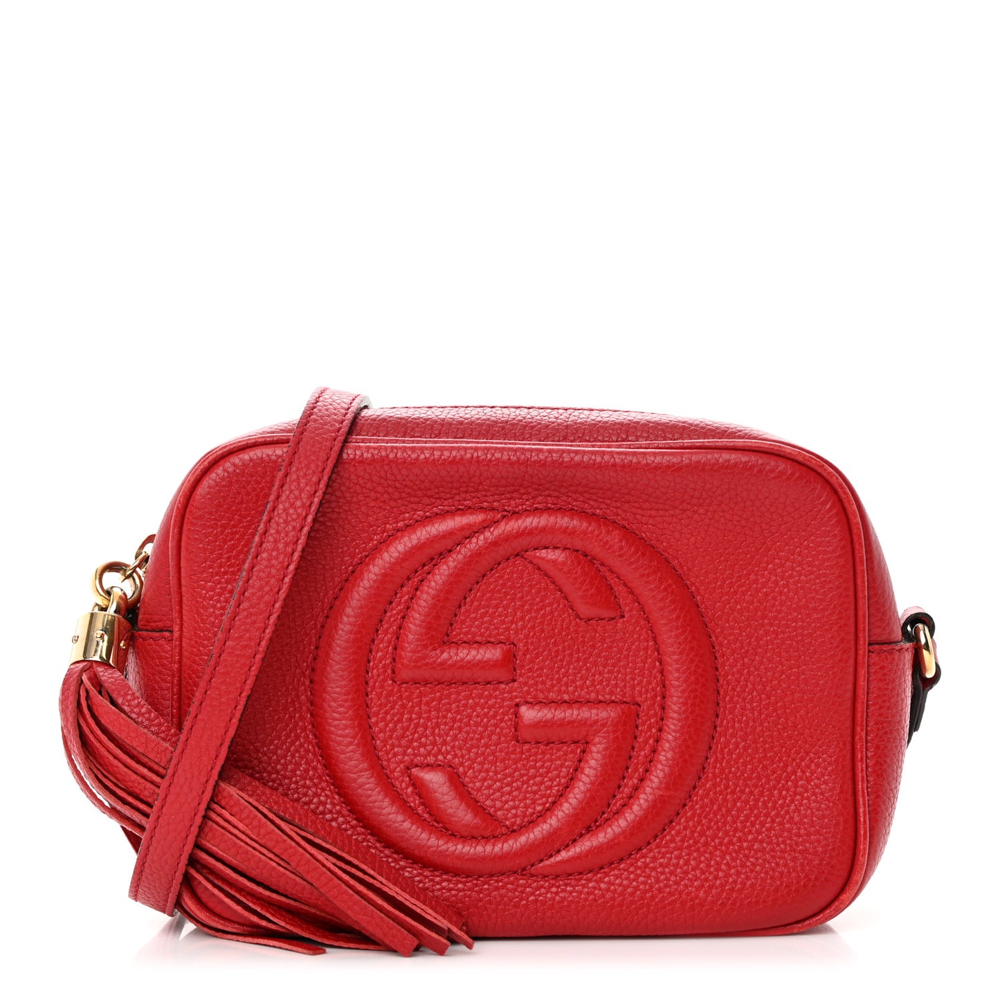 Pebbled Calfskin Small Soho Disco Bag Tabasco Red