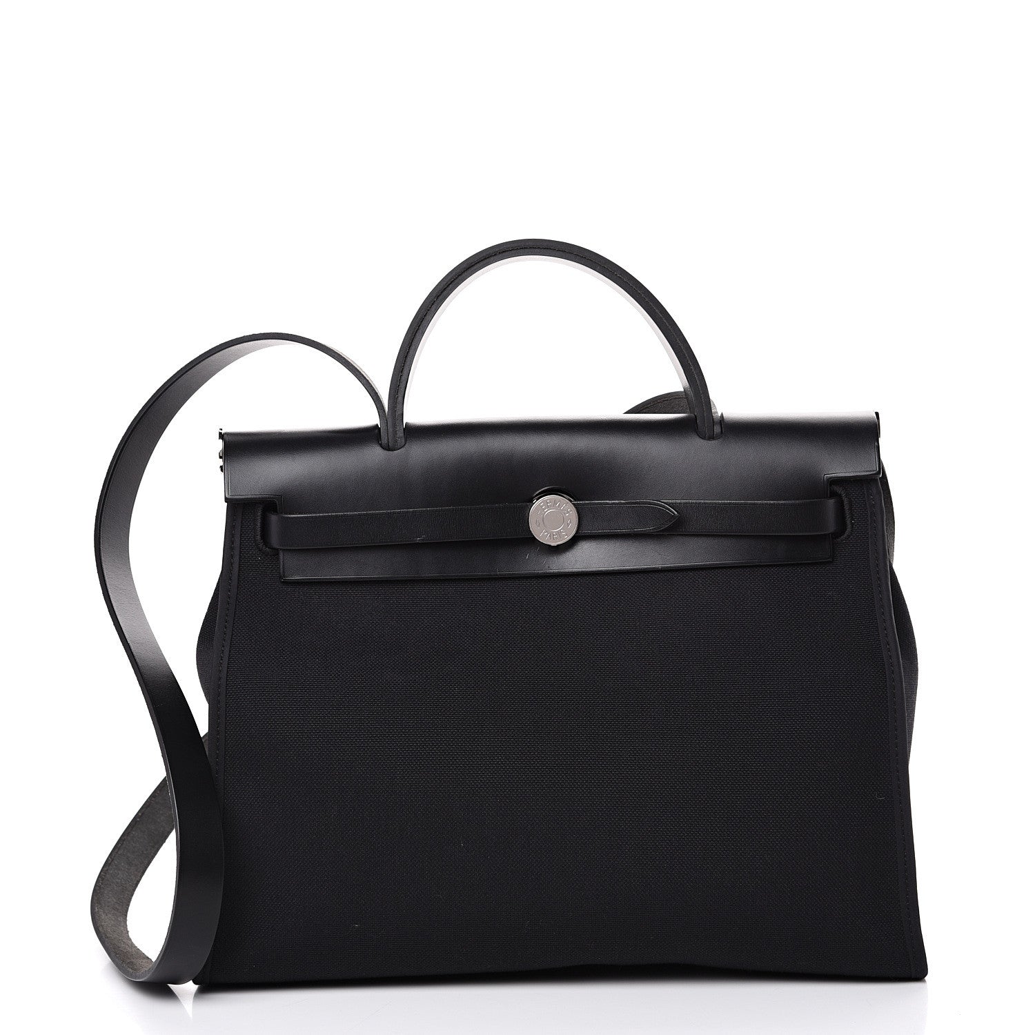 Hermes Military Toile Vache Hunter Herbag Zip PM 31 Black 2 of 12