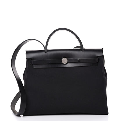 Hermes Military Toile Vache Hunter Herbag Zip PM 31 Black 2 of 12