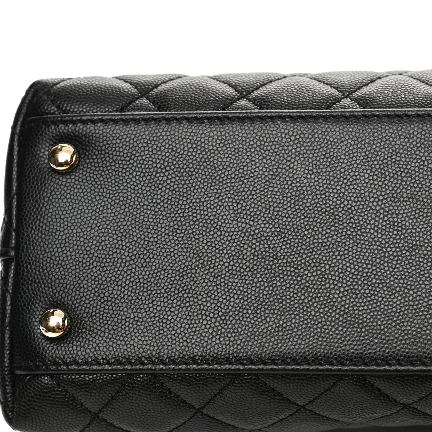 Caviar Quilted Medium Coco Handle Flap Black