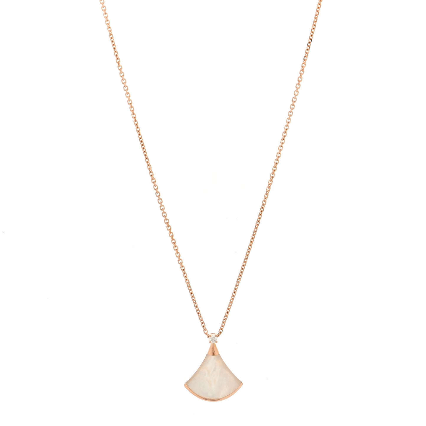 18K Rose Gold Diamond Mother of Pearl Small Divas' Dream Pendant Necklace