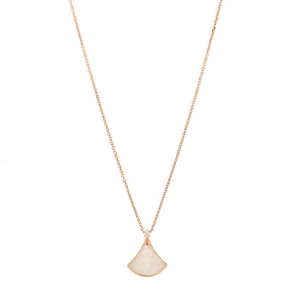 Bulgari 18K Rose Gold Diamond Mother of Pearl Small Divas' Dream Pendant Necklace 1 of 5