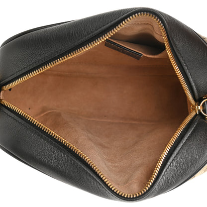 Gucci Monogram Matelasse Diagonal Small GG Marmont Chain Shoulder Bag Beige Black 5 of 10