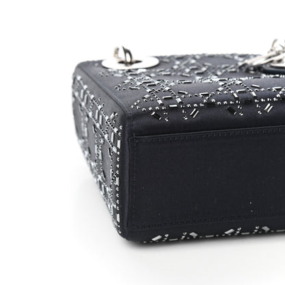 Christian Dior Satin Crystal Cannage Mini Lady Dior Navy 6 of 7