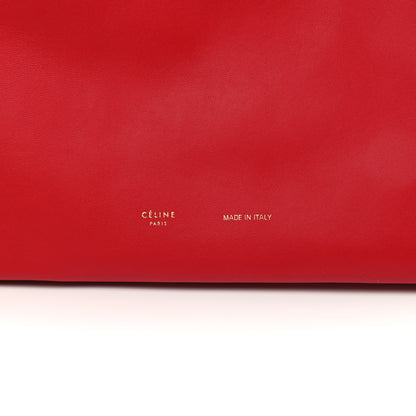 Celine Lambskin Rolled Soft Trio Clutch Bright Red 8 of 8