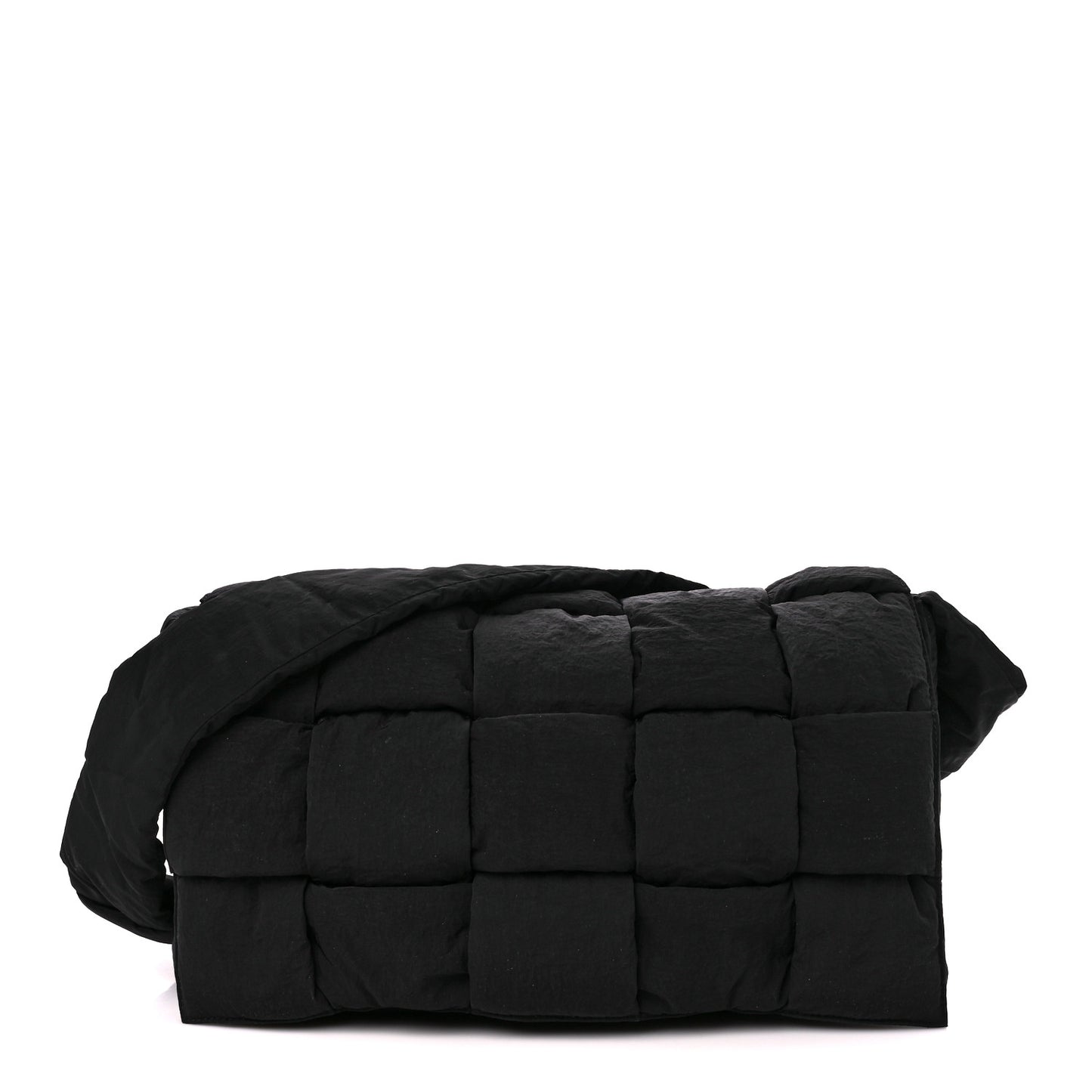 Nylon Intrecciato Padded Tech Maxi Cassette Bag Black