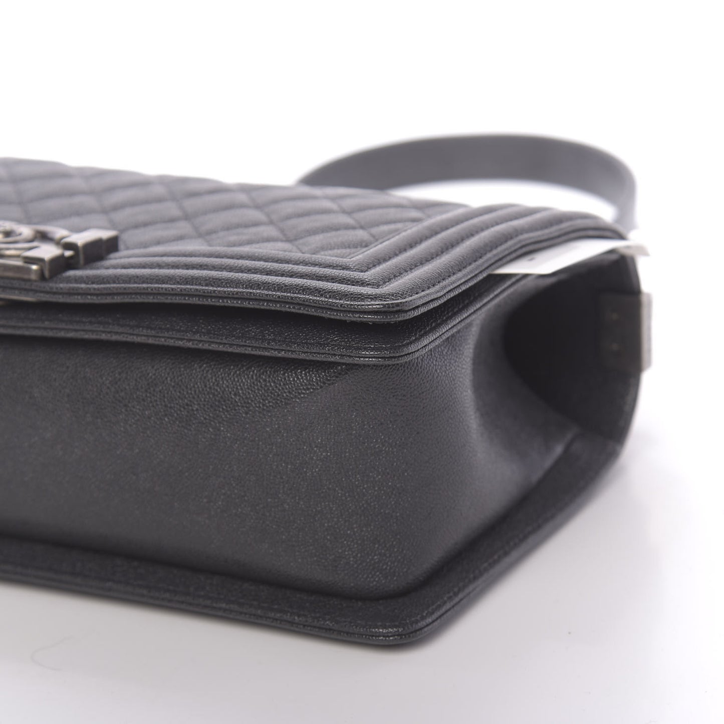 Caviar Quilted Medium Boy Flap Grey