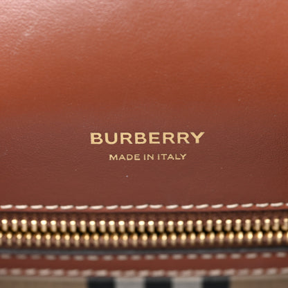 Burberry Calfskin Vintage Check Small Two Handle Title Bag Black 7 of 19