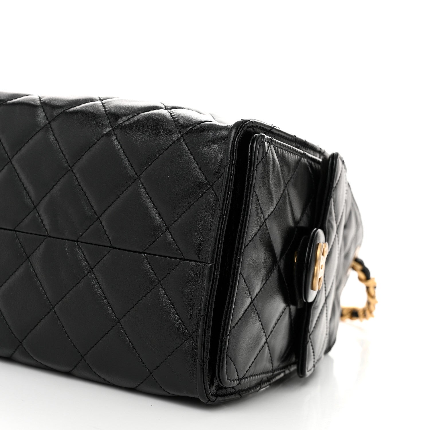 Chanel Shiny Calfskin Quilted Small Chanel 25 Handbag Black 10 of 11