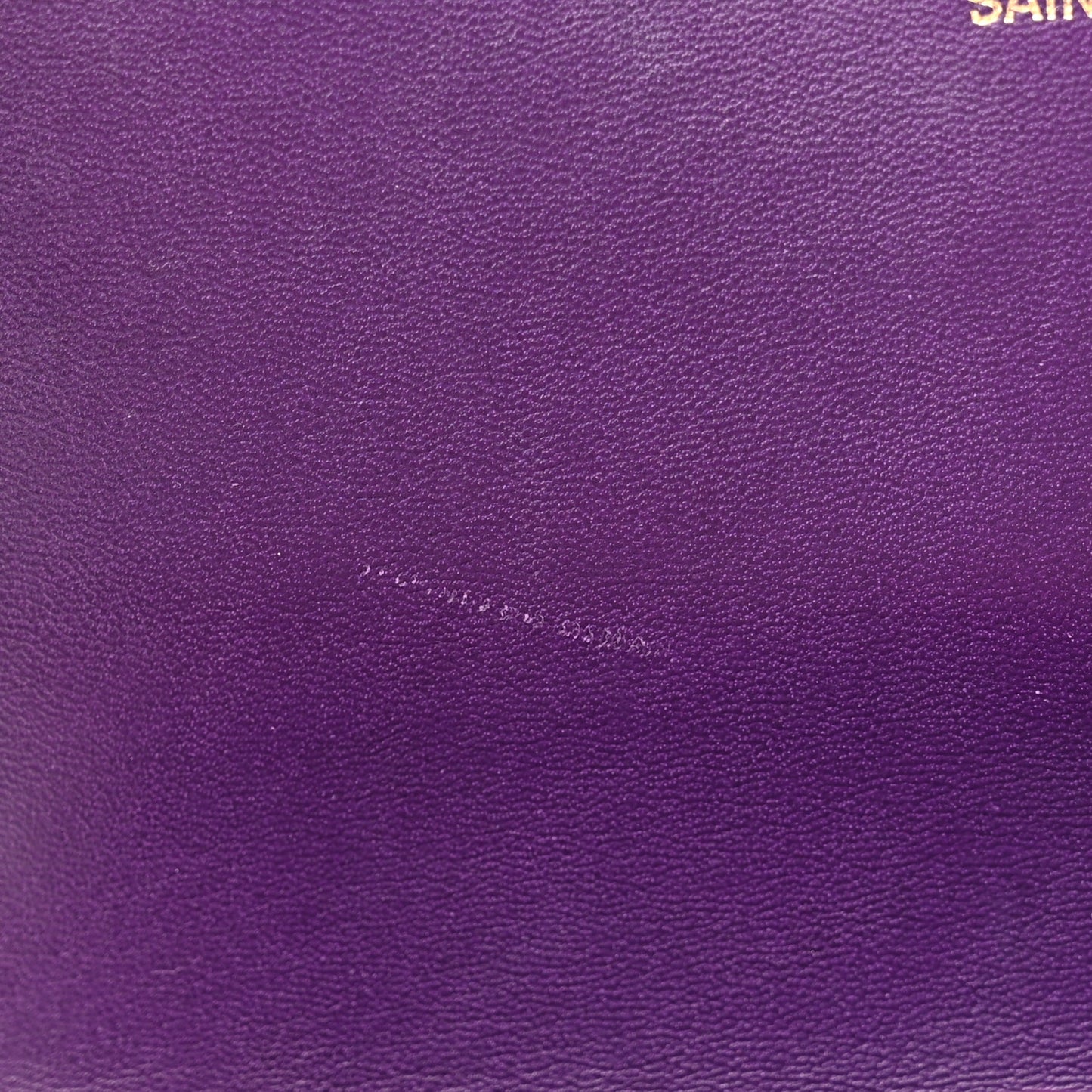 Suede Small Classic Monogram Kate Tassel Satchel Purple