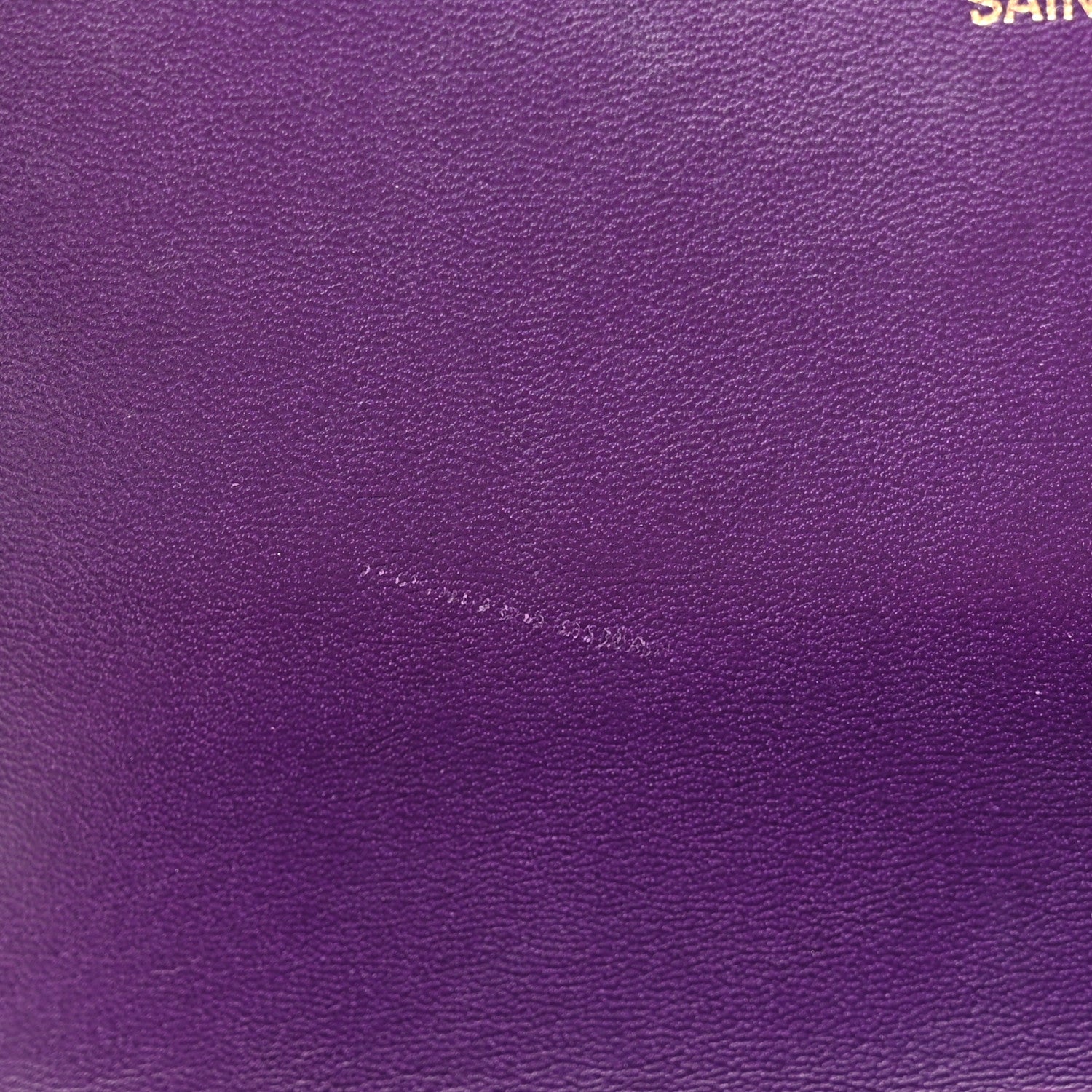 Saint Laurent Suede Small Classic Monogram Kate Tassel Satchel Purple 11 of 12