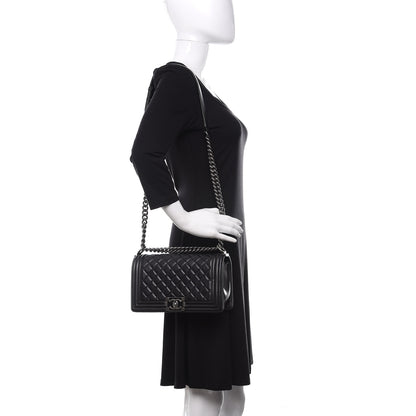 Chanel Calfskin Quilted Medium Boy Flap Black 2 of 10