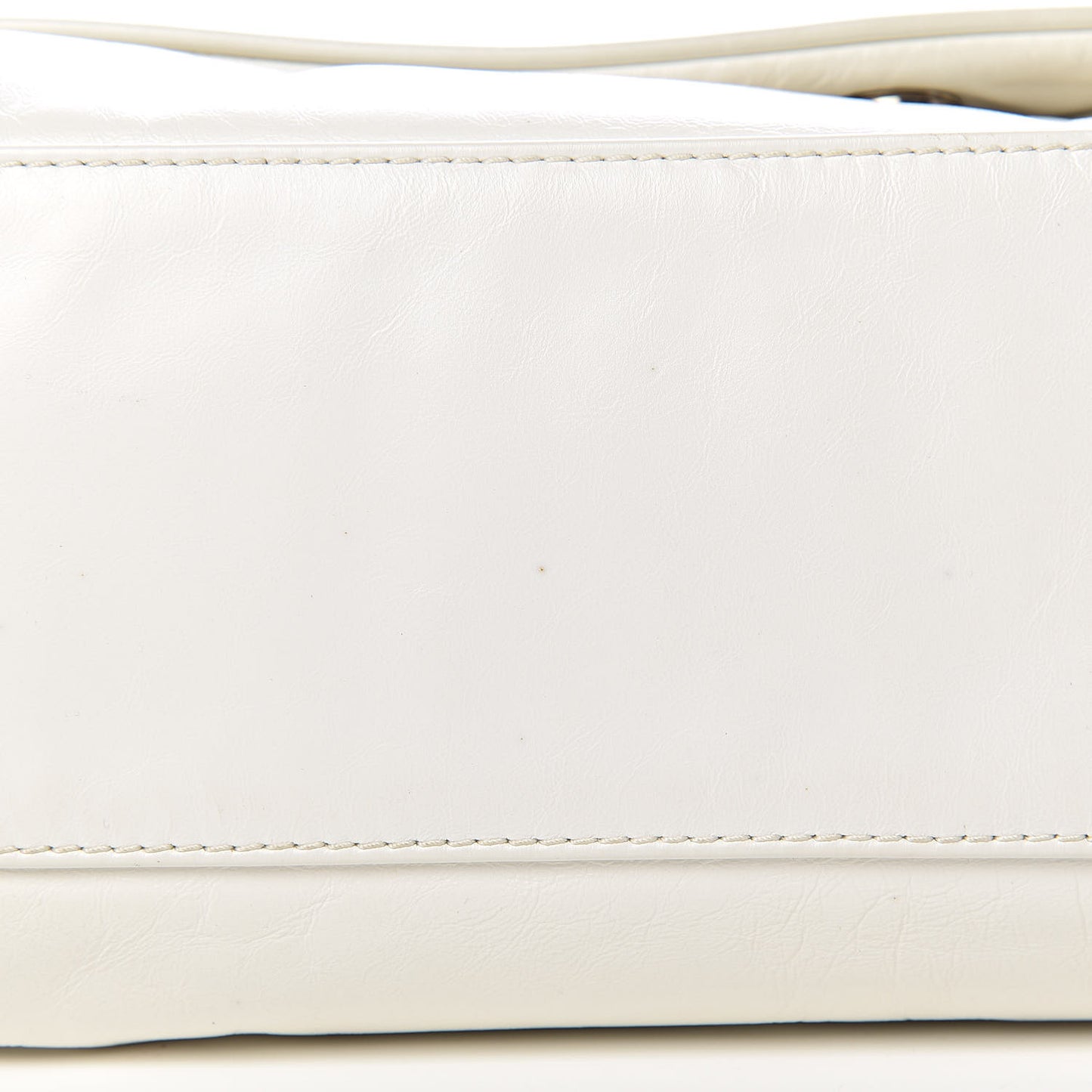 Calfskin Large Rock and Chain Flap White