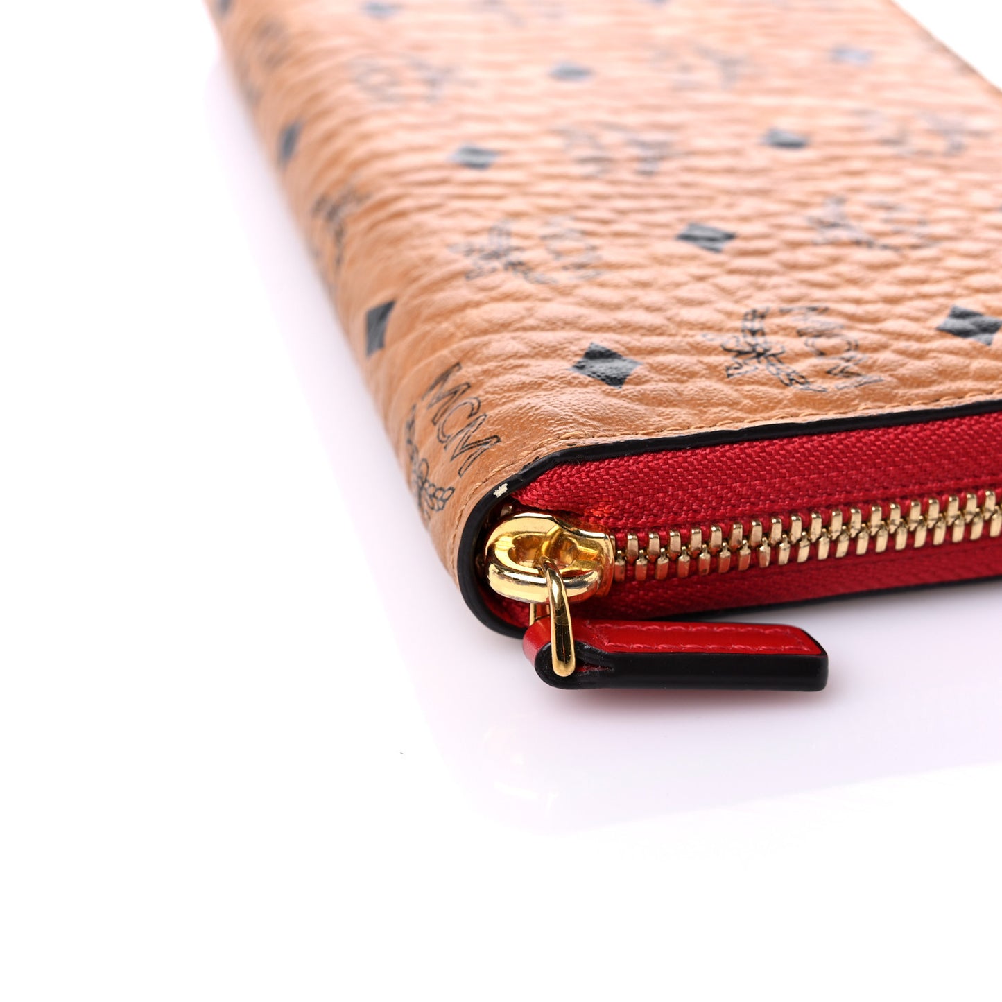 Visetos Large Zip Around Wallet Cognac Red