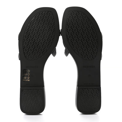 Hermes Rubber Aloha Sandals 35 Black 5 of 9