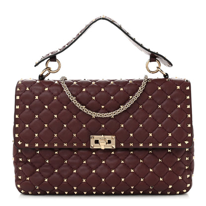 Valentino Garavani Nappa Large Rockstud Spike Shoulder Bag Rubin 1 of 9