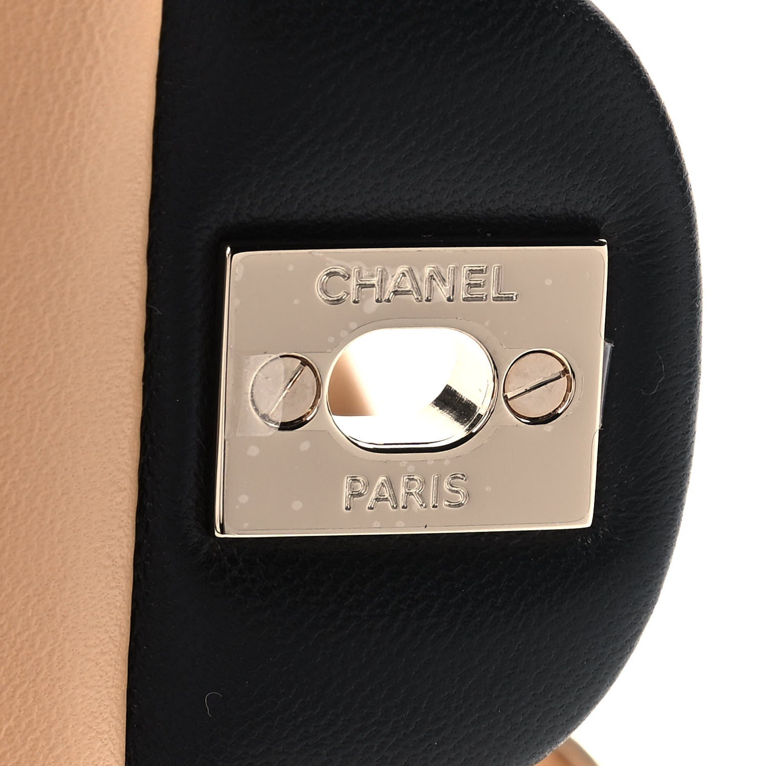 Chanel Lambskin Quilted Mini Rectangular Flap Beige Black 8 of 12