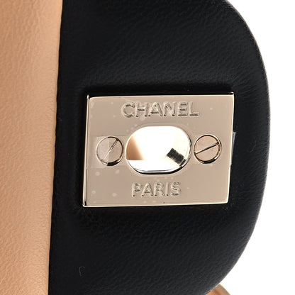 Chanel Lambskin Quilted Mini Rectangular Flap Beige Black 8 of 12