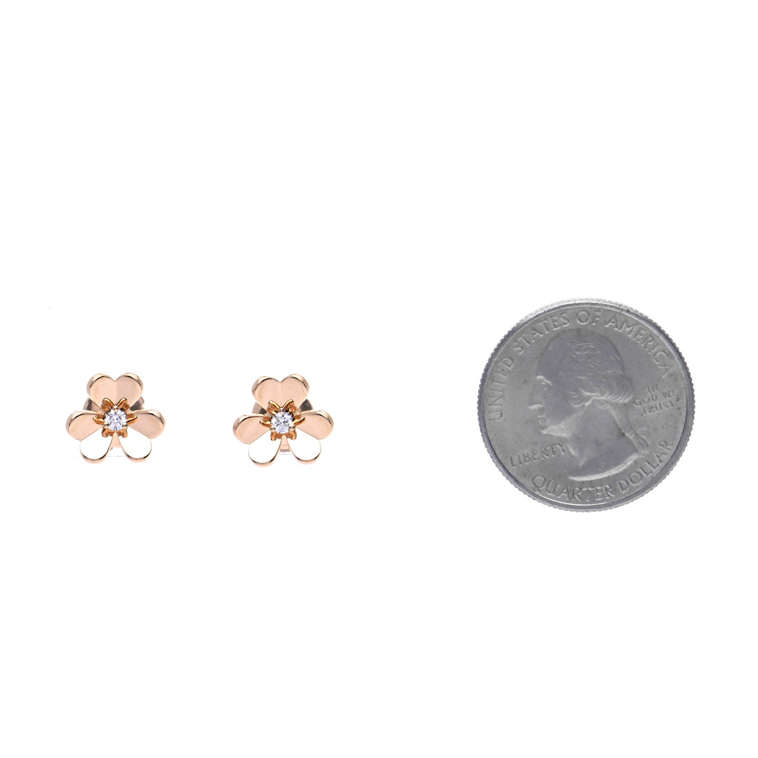 Van Cleef & Arpels 18K Yellow Gold Diamond Mini Frivole Earrings 2 of 8