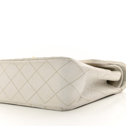 Chanel Lambskin Quilted Medium Double Flap White 11 of 15