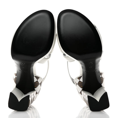 Louis Vuitton Calfskin Monogram Damier Tressage Matchmake Cross Sandals 38 White 5 of 12