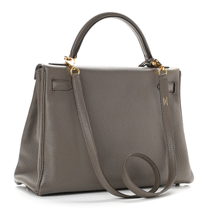 Hermes Taurillon Clemence Kelly Retourne 32 Etain 2 of 9
