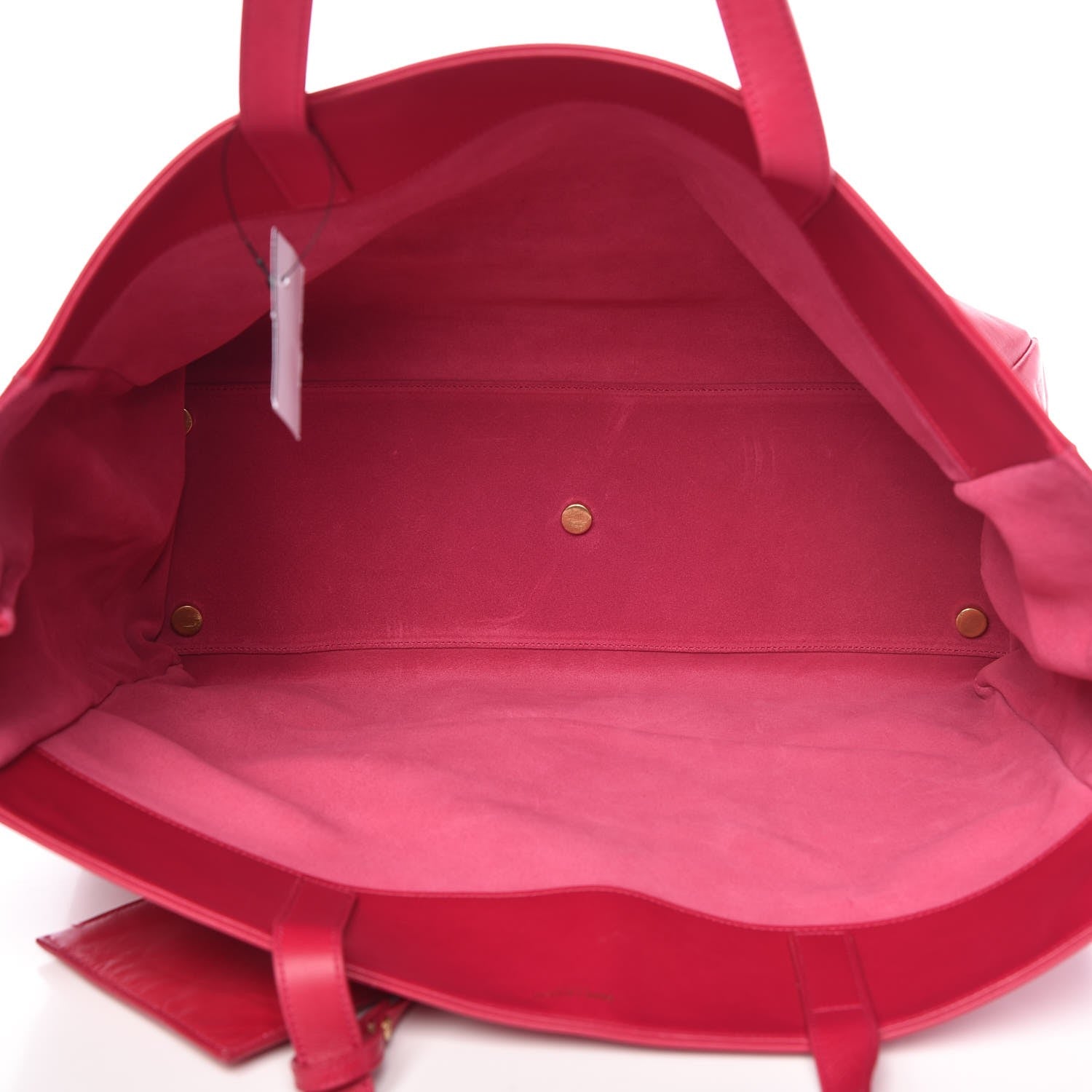 Saint Laurent Calfskin Suede Reversible East West Shopper Tote Fuchsia 9 of 13