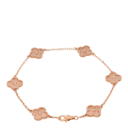 Van Cleef & Arpels 18K Rose Gold 6 Motifs Sweet Alhambra Bracelet 2 of 5