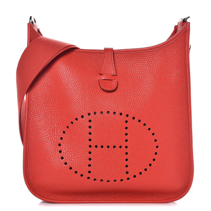 Hermes Taurillon Clemence Evelyne III PM Rouge Tomate 1 of 8