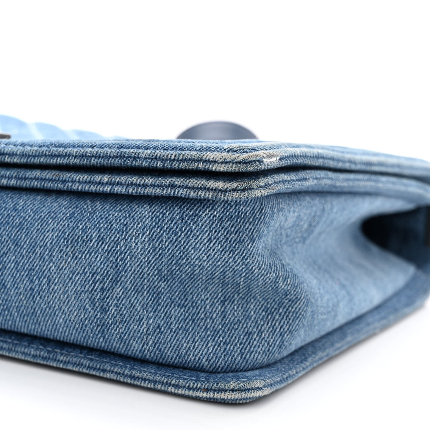 Denim Quilted Large Boy Flap Blue