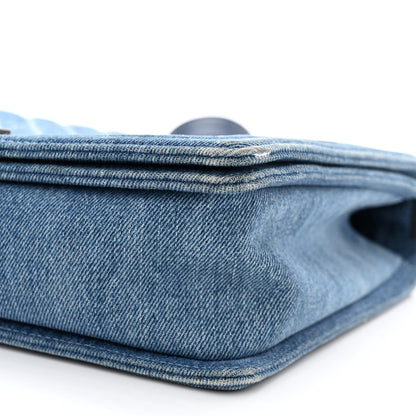 Chanel Denim Quilted Large Boy Flap Blue 10 of 14