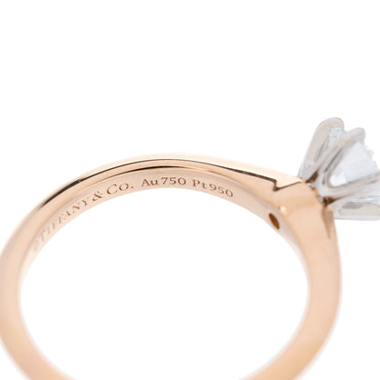 Tiffany 18K Rose Gold Platinum Diamond .44ct Solitaire Engagement Ring 45 3.25 6 of 7