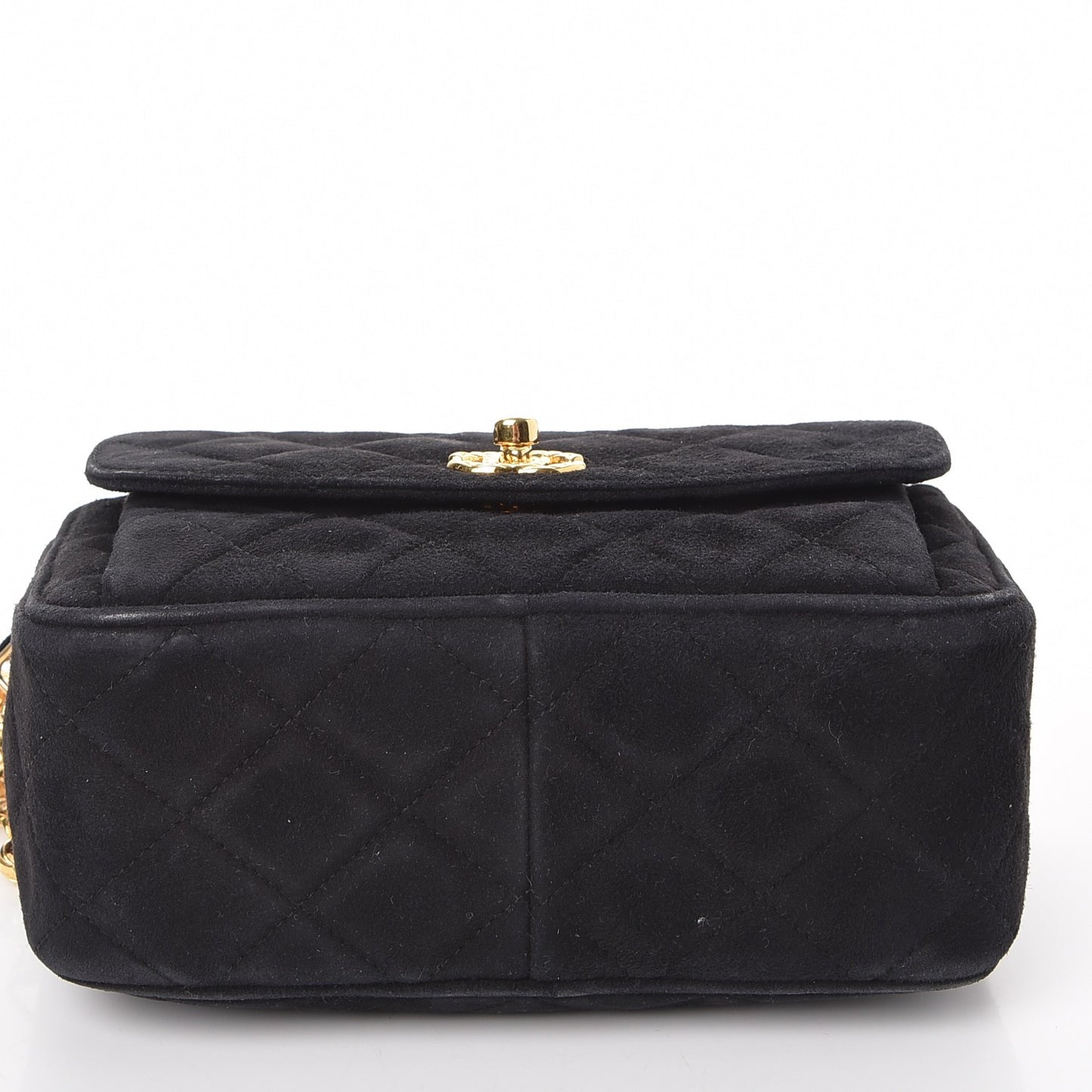 Suede Quilted CC Tassel Camera Case Black