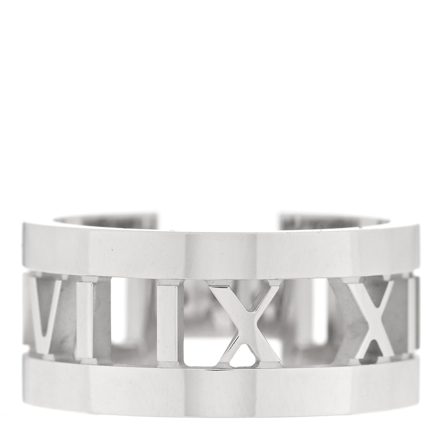 18K White Gold Diamond Open Atlas Ring 49 5