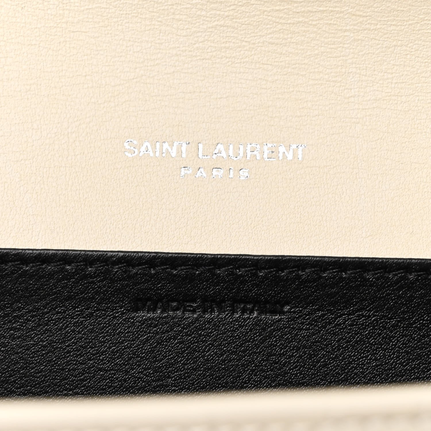 Saint Laurent Calfskin Crocodile Embossed Monogram Uptown Chain Wallet Crema Soft 7 of 11