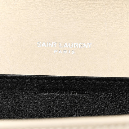 Saint Laurent Calfskin Crocodile Embossed Monogram Uptown Chain Wallet Crema Soft 7 of 11