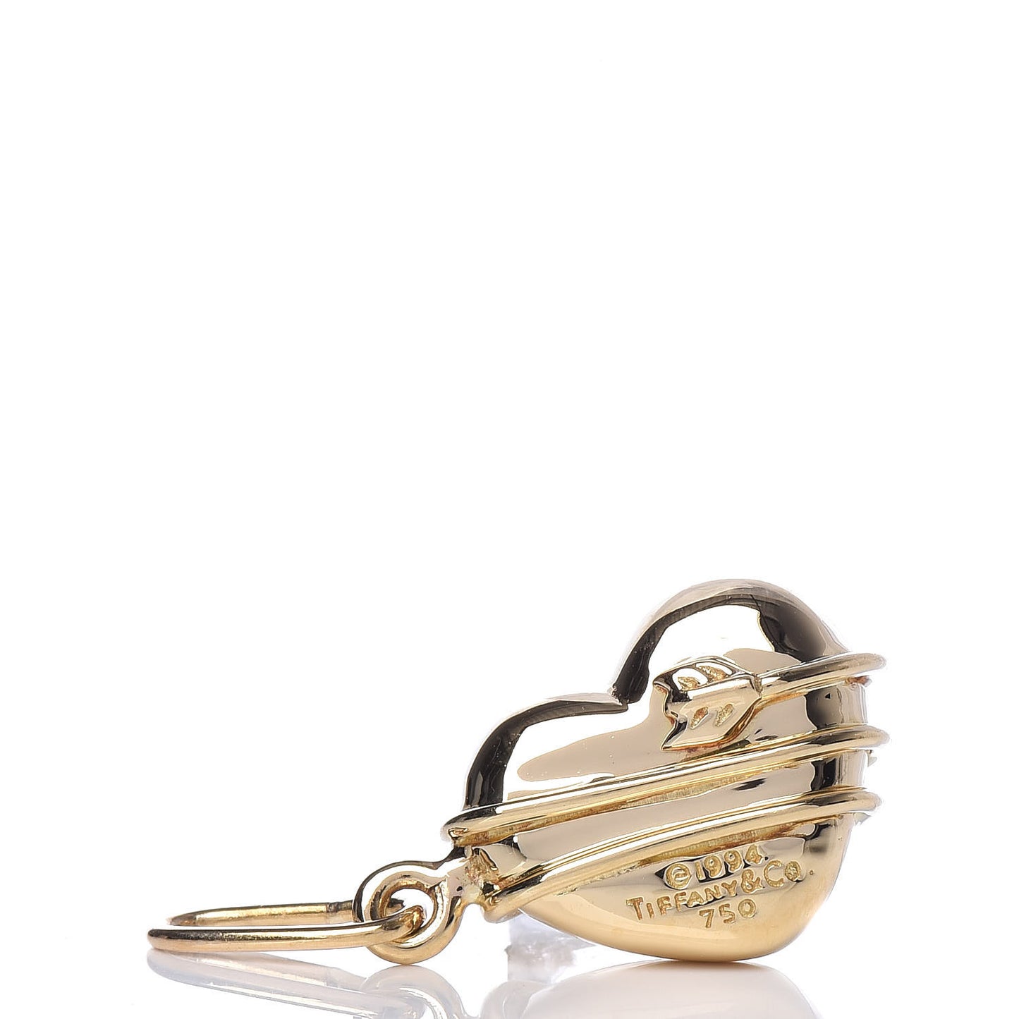 18K Yellow Gold Heart Arrow Pendant