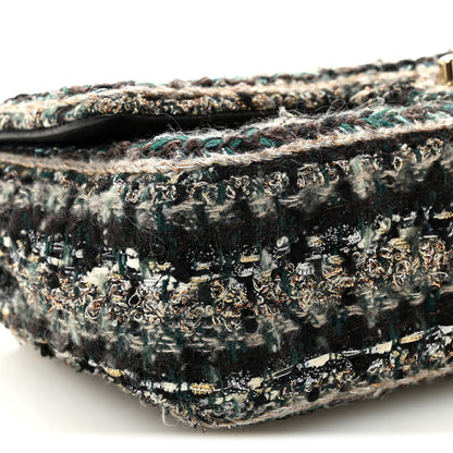 Chanel Tweed Braid Medium Flap Turquoise Multicolor 9 of 11
